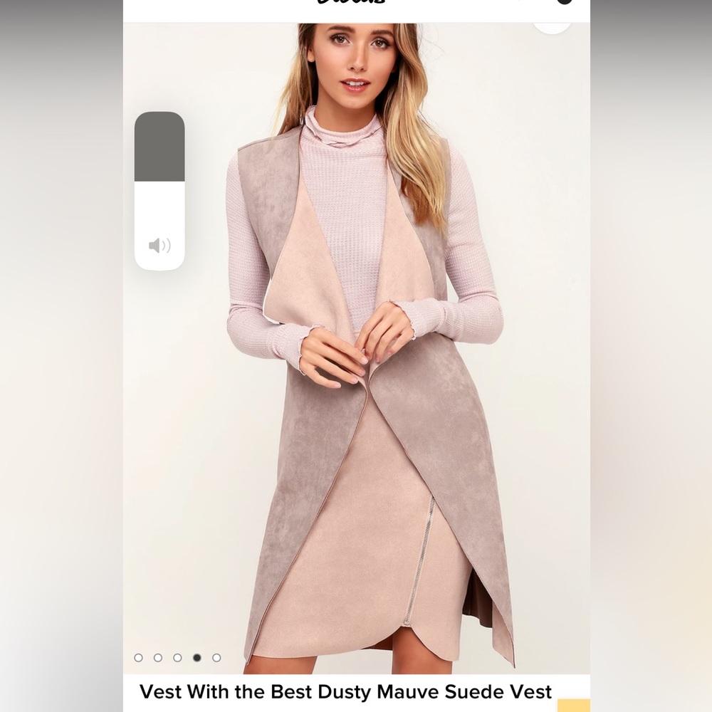 LULUS DUSTY MAUVE SUEDE VEST SIZE S
